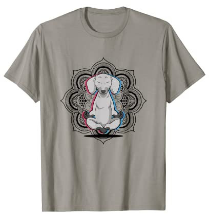 Yoga Dackel Hunde Mandala Lotusblume Meditation Dackel T-Shirt