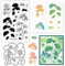 GLOBLELAND Geschichteten Ginkgo Biloba Thema Silikon Klar Briefmarken Stanzformen PET Handwerk Schablonen Vorlage für Kartenherstellung DIY Prägung Scrapbooking Handwerk