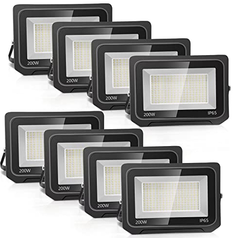 Loyal 8er 200W 20000LM LED Strahler Außen, 3000K Warmweiß Fluter, IP65 Wasserdicht Außenstrahler, Superhell Innen- und Außenleuchten für Gärten Garage Hinterhof Flur