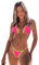 GORGLITTER Bikini Damen Neckholder Set Triangel Bikini Sexy Badeanzug Zweiteiliger Badeanzug Bikini Mit Ring Bademode Swimsuit Heißes Pink M