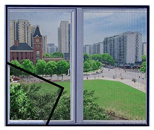 Moustiquaire pour fenêtre,60x100cm(23.6x39.3in) Polyester résistant pour les enfants et les animaux domestiques Facile à installer, noir-A