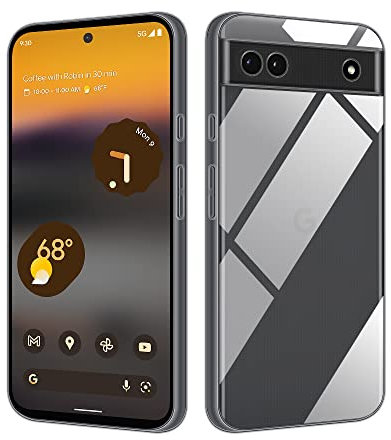 HSP Cover per Google Pixel 6a [repellente alla polvere] Custodia protettiva in silicone TPU premium | antigraffio antiurto Protezione della fotocamera | Vestibilità perfetta | Trasparente
