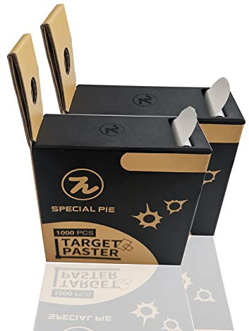 SPECIAL PIE Schusspflaster, 1.000 Stück Ø20mm, Zielscheibe, Schießsport, Schützensport, runde Aufkleber, Punktaufkleber, Markierungspunkt, in Spenderbox (Weiß, 2Stück)