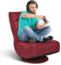 LIFEZEAL Silla de Suelo giratoria 360°, Silla de sofá Ajustable de 5 Posiciones, Silla de sofá Plegable con Respaldo Ajustable, sofá Perezoso sin reposabrazos, soporta hasta 150 kg (Rojo)