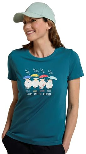 Mountain Warehouse Great British Weather Damen T-Shirt Aquamarin Damengröße EU 48