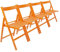 Harbour Housewares Beech Wood Folding Chairs - Orange - Pack of 4