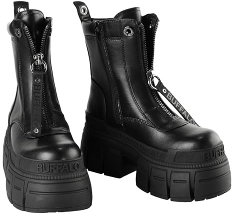 Buffalo Damen Schuhe Plateaustiefel Stiefeletten Boots Gospher Zip Boot