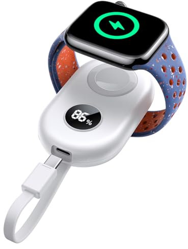 JOYROOM 2500 mAh Power Bank para Apple Watch con Cable USB C, [Pantalla LED] Cargador Apple Watch Portatil Compatible con iWatch 10/9/8/7/6/SE/5/4/3/2/1/Nike/Ultra/Ultra 2