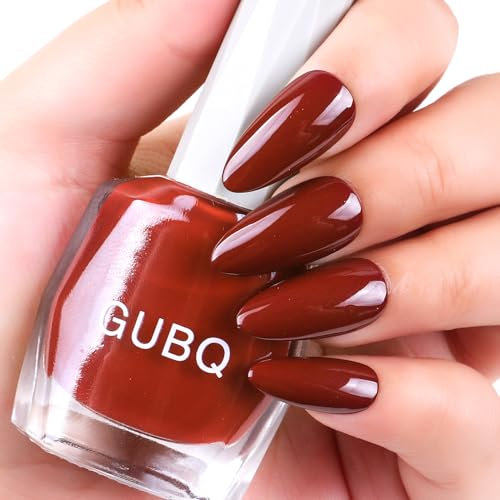 DouborQ Orange Brown Nail Polish Long-lasting Glossy Nail Art Varnish (44)