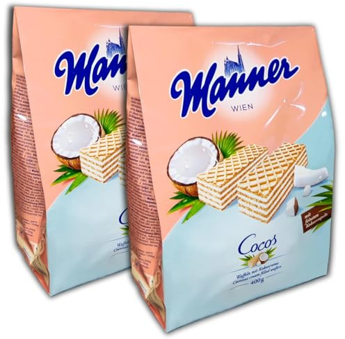 2 er Pack MANNER Cocos Waffeln 2 x 400g
