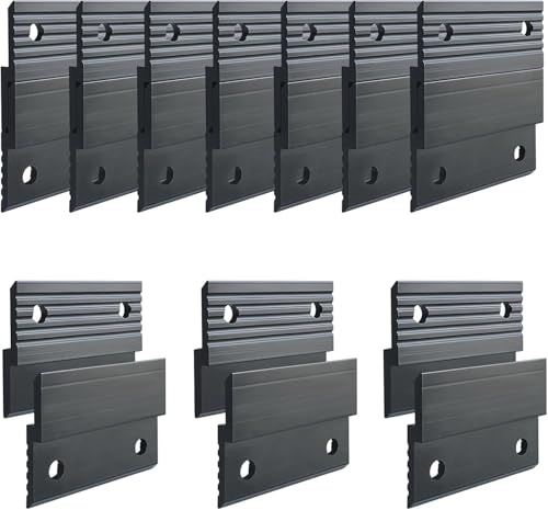 10 pares de colgadores de tacos franceses, colgador de taco francés de 10 cm de alta resistencia con barra en Z de aluminio para montaje en pared para colgar espejos y marcos de cuadros (negro, 4