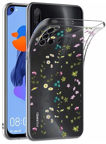 Pazpnoy Handyhülle für Huawei P20 Lite 2019,Transparent Blume Muster Mädchen Hülle,Dünn Weich Silikon SchutzHülle,Stoßfeste Kratzfest TPU Case Cover-4