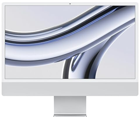 2023 Apple iMac mit Apple M3 Chip mit 8-Core CPU und 8-Core GPU (24-zoll, 8GB RAM, 256GB SSD Kapazität, 2 Anschlüsse) Silber (Generalüberholt)