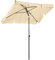 Outsunny Ombrellone da Giardino 2x1.3m Inclinabile con Bordi Arruffati, Ombrellone da Esterno con 4 Stecche in Alluminio e Poliestere 160g/㎡, per Cortile, Terrazza e Balcone, Beige