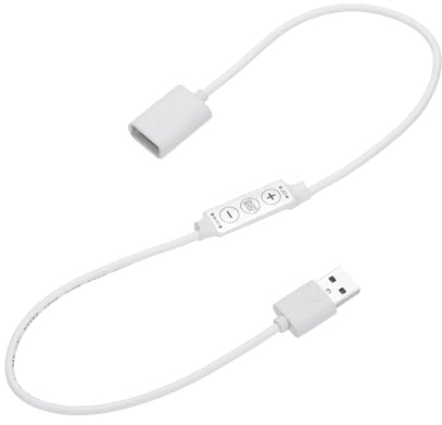 QUARKZMAN Variateur pour Bandeau LED, DC 5V 6A, Contrôleur à Boutons avec Connecteurs USB pour Bandes Monochromes, Blanc