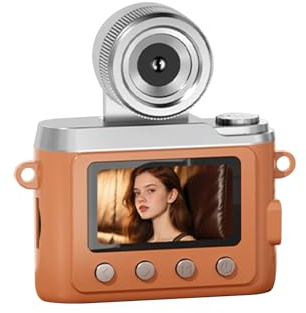 Andoer Retro CCD Kamera 1080P Flip Screen Mini Größe Kinder Kamera Vintage Kleine Digitalkamera (Braun)