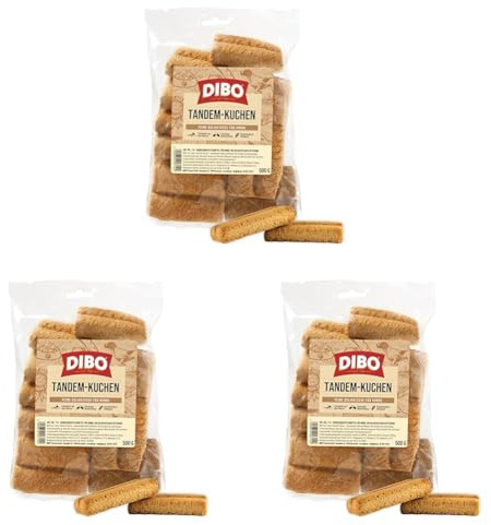 DIBO Tandem-Kuchen, 500g-Beutel, Backwaren als gesunde, natürliche Ernährung für Hunde von DIBO, Hundefutter, Barf, B.A.R.F., Leckerli, Hundekekse (Packung mit 3)