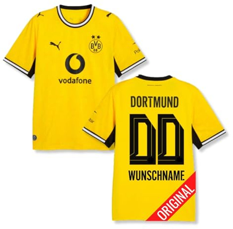PUMA Original BVB Trikot Herren [Home 26/27] Offizielles Borussia Dortmund Trikot [Spieler oder Personalisiert] Fussball Sportbekleidung Sport Tshirts Herren Fußball Shirt Männer