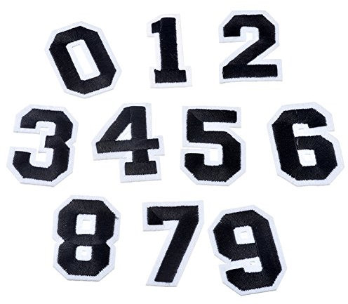 HUIXUN10PCs/Set Number 0-9 Patches for Clothing Iron On Applique Embroidery Sticker Badge DIY Garment Jeans Accessories