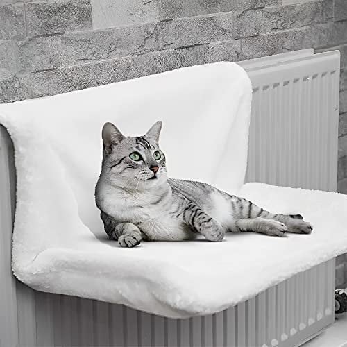Unibos | ECO Radiator Cat Bed | Soft Warm Fleece Bed Basket | Cushy and Cuddly Bed | Hanging Bed for Radiators | Nice and Flat Bed | Metal Frame - Washable