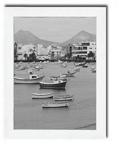 Cadre photo à accrocher - En MDF - 50 x 75 cm - Blanc - 40 tailles différentes - Sélectionnables - Sans passe-partout - Aliyah