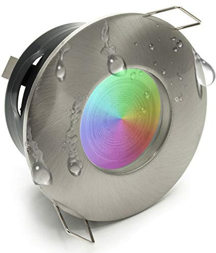 [KIT PROFESSIONALE 3 FARETTI] Faretti box doccia sensoriale bagno turco vasca LED RGB RGBW multi colore cromoterapia DIMMERABILI 18w 3x6w 24v IP65 Telecomando incluso