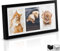 bomoe Bilderrahmen Galeria für 3 Fotos 13x18 cm - Fotorahmen aus Holz, Kunststoffglas, Metall-Aufhängung & Passepartout Multirahmen für Bilder Collagen - Schwarz