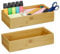 Relaxdays 2 x Ordnungsbox Bambus, stapelbar, natürliche Optik, Aufbewahrungsbox Küche, Bad, Dekobox HxBxT: 7 x 30 x 15 cm, natur