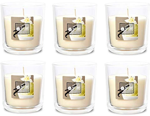 Duft-Kerzenglas 65/70 mm Set 6 Stk. Duftglas Duftkerze Duftkerzen-Glas Teelichter Duftlichter Vanilla Dream