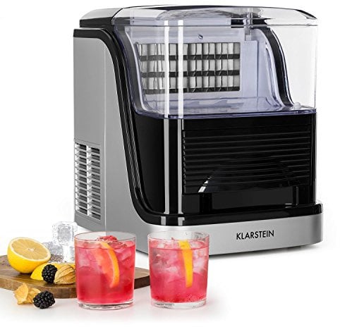 Klarstein 2.5L Small Ice Maker Machine, Counter Top Ice Machine For Home and Kitchen, Fast Operation, 15 kg Of Small & Large Crystal Ice, Safety Alarms, Self-Cleaning Countertop Ice Cube Maker Machine