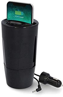 CARTREND 12 Volt Wireless Ladebecher für das Auto zum Laden von Smartphones max. Output 5 A, inkl. USB- und Typ-C Anschluss