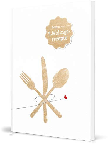 Großes XXL Rezeptbuch zum selberschreiben - WEISS / BEIGE - DIN A4-102 individuellen Rezeptseiten im DIY Kochbuch zum ausfüllen: Hardcover (matt) mit Inhaltsverzeichnis, Register und Lesezeichen