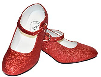 Costumizate! Flamenco Dance Shoes with Different Sizes From Girl to Women. Colors to Choose, Red, with Glitter, 12.5 UK Child