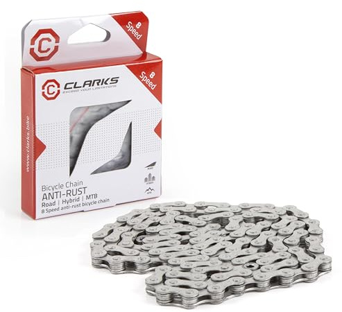 Clarks Anti-Rust Bike Chain - Durable Single-Speed to 11-Speed Chain with Dacromet Coating for All-Weather Use and Major Gear Systems