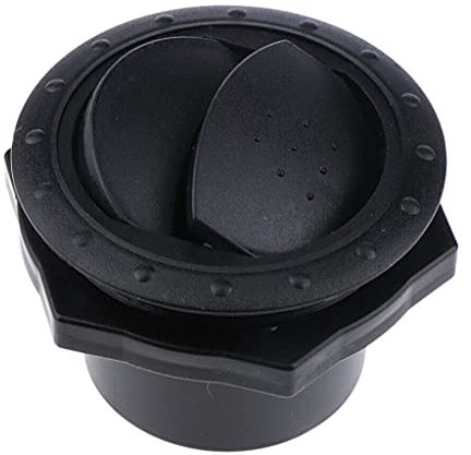 Riloer 60mm Schwarz runder AC Universal-Luftauslass-Entlüftung mit Luftschlitzen auf dem Armaturenbrett, 360 ° verstellbarer runder Galvanik-Knopf Dachlüfter für Wohnmobil Bus Boot Yacht