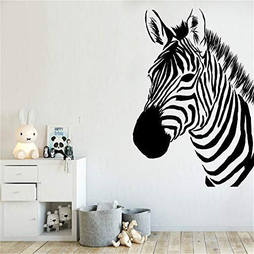 QIANGTOU Spaß Zebra Vinyl Wandaufkleber Wanddekor Für Kinderzimmer Babyzimmer Dekoration Wandtattoos Aufkleber Wandbilder Tapete 54x80cm