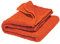 Disana WOLL-BABYDECKE, kuschelweiche Strickdecke im Ajourmuster | 100% Bio-Merinowolle GOTS | Newborn Baby Kleinkind Kind Unisex | Made in Germany | Orange