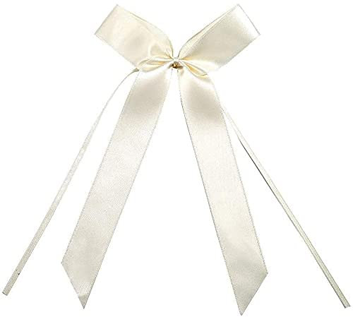 Dingzing 50 Stück Cremeweiß Schleifen Hochzeit Deko Vintage Antennenschleifen Autoschleifen Set für Auto Hochzeit Deko Tischdeko Zimmerdeko besondere Anlässe Feste