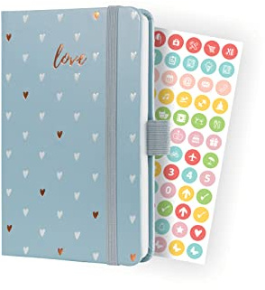 SIGEL J3334 Wochenkalender Jolie 2023 - Grey Love - ca. A6 - grau - Hardcover - Gummiband, Stiftschlaufe, Einstecktasche - 174 Seiten - FSC-zertifiziert - Terminplaner
