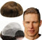 Echthaar Toupet für Männer, YANAHAIR Glattes Haar 0,04-0.06mm V-Loop PU Super Dünn Haut Haarsystem Yanaair Europäische Echthaarteile Toupet Echthaar Perücke Mann(10x8,#4 hellbraun)