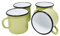 Madacha 4 tazze in metallo smaltato, 400 ml, colore: Verde anice