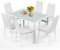 Bealife Esstisch mit 4 Stühlen Set, Esstisch und Stühle für 4 Personen, Esszimmer 6 Stühle und Tisch, Set mit Esstisch und Stühlen für Küche, Esszimmer und Wohnzimmer (Weiß, 6stühle)