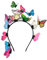 FRCOLOR Schmetterlings- Fascinator- Stirnband Schmetterlings- Stirnband- Krone Böhmische Haarreif- Krone für Halloween Mehrfarbig