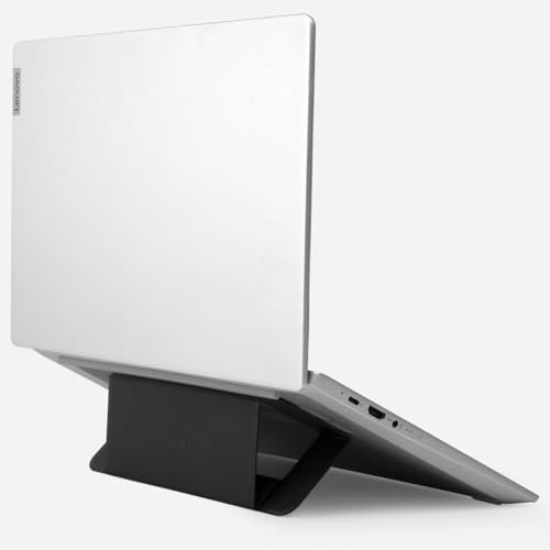 MOFT Invisible Airflow Laptopständer, mit Offenem Design für Wärmeableitung, Einstellbare Doppelwinkel, Wiederverwendbar und Rückstandsfrei, Kompatibel mit Laptops mit bis zu 16 Zoll (Schwarz)