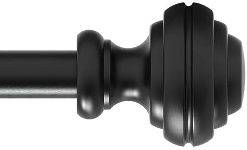 Curtain Rods for Windows 48-84 inch,3/4 inch Heavy Duty Adjustable Decorative Curtain Rod with Modern Finials,Window Rods for Bedroom, Living Room,Patio and Kitchen