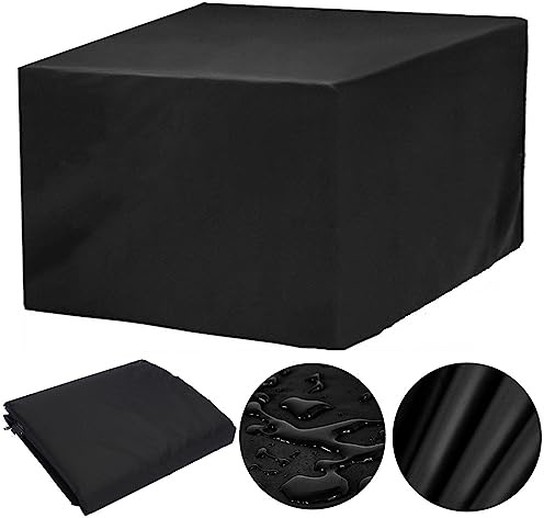 rngcpto Gartenmöbelabdeckung Wasserdicht 140x140, Abdeckung Gartenmöbel Winterfest 140x140x90cm Abdeckplane Gartenmöbel Schutzhülle Gartentisch Abdeckung für Möbelsets Tische und Stühle (Schwarz)