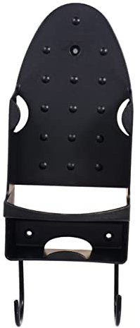 Homoyoyo Supporto Per Asse Da Stiro Elettrico Supporto Da Parete Per Ferro Da Stiro Doppio Gancio Compatto Nero Casa Hotel