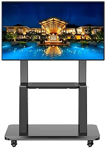 GGZONE Universal Mobile TV Floor Stand/Cart, TVs 32-75Inch Lcd Led Oled Plasma Flat Panel Or Curved Screen, TV Display Stand Trolley On Wheels, Load 120Kg beautiful scenery