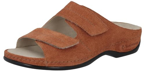 Daria Bequeme Damen Pantolette von Berkemann aus Leder mit herausnehmbarem Fußbett und Klettverschluss