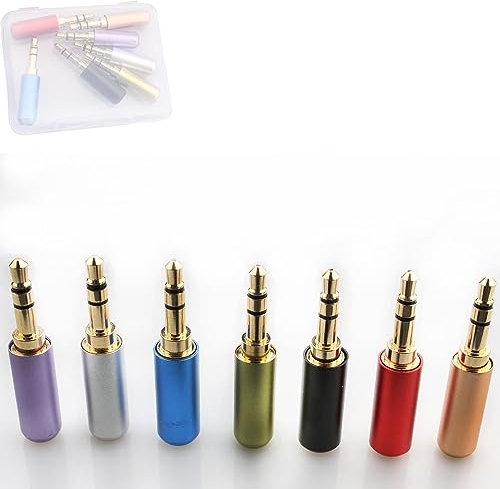 RUNCCI-YUN 7Pcs Entrada Jack 3.5mm Macho para Soldar Estéreo Entrada Minijack Conector Soldadura 3.5mm Enchufes Estéreo TRS Macho 3 Polos para Auriculare